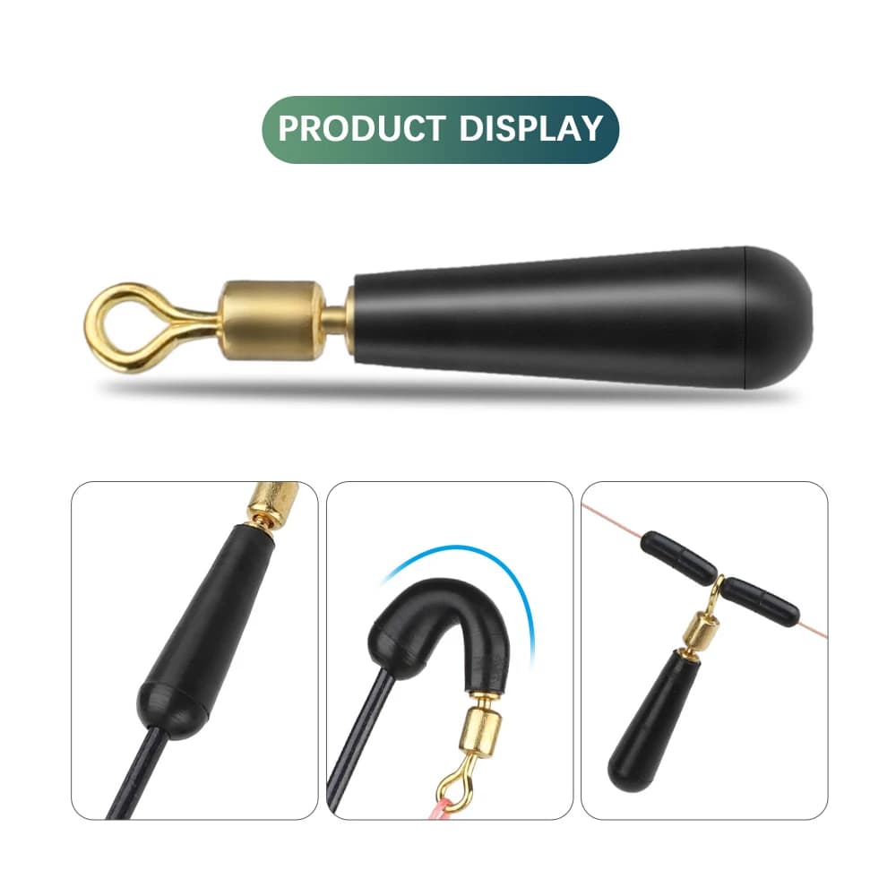 Lot 50 bases flotteurs pêche cuivre caoutchouc - Accessoire anti-rotation pour montages flotteurs professionnels