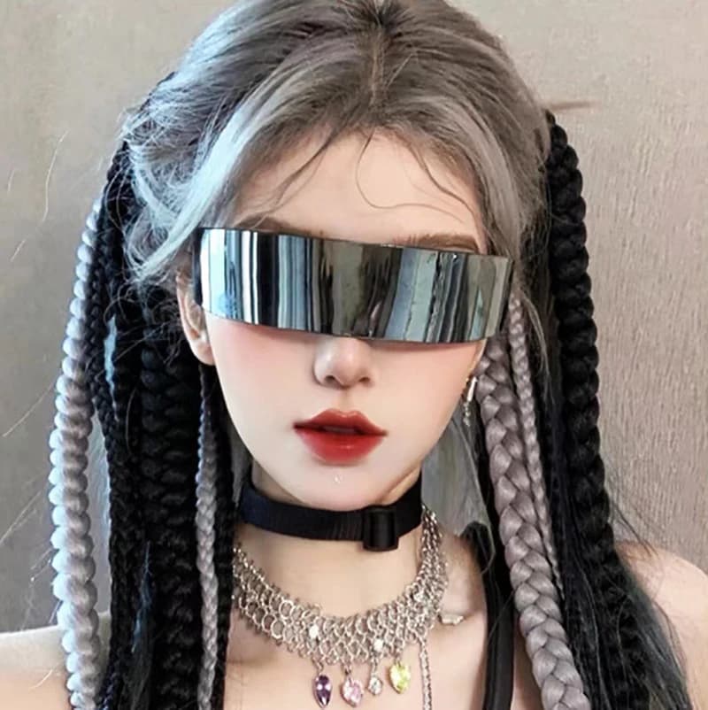Lunettes de soleil futuristes KLASSNUM Y2K - Style laser anti-UV400 pour pêche et outdoor