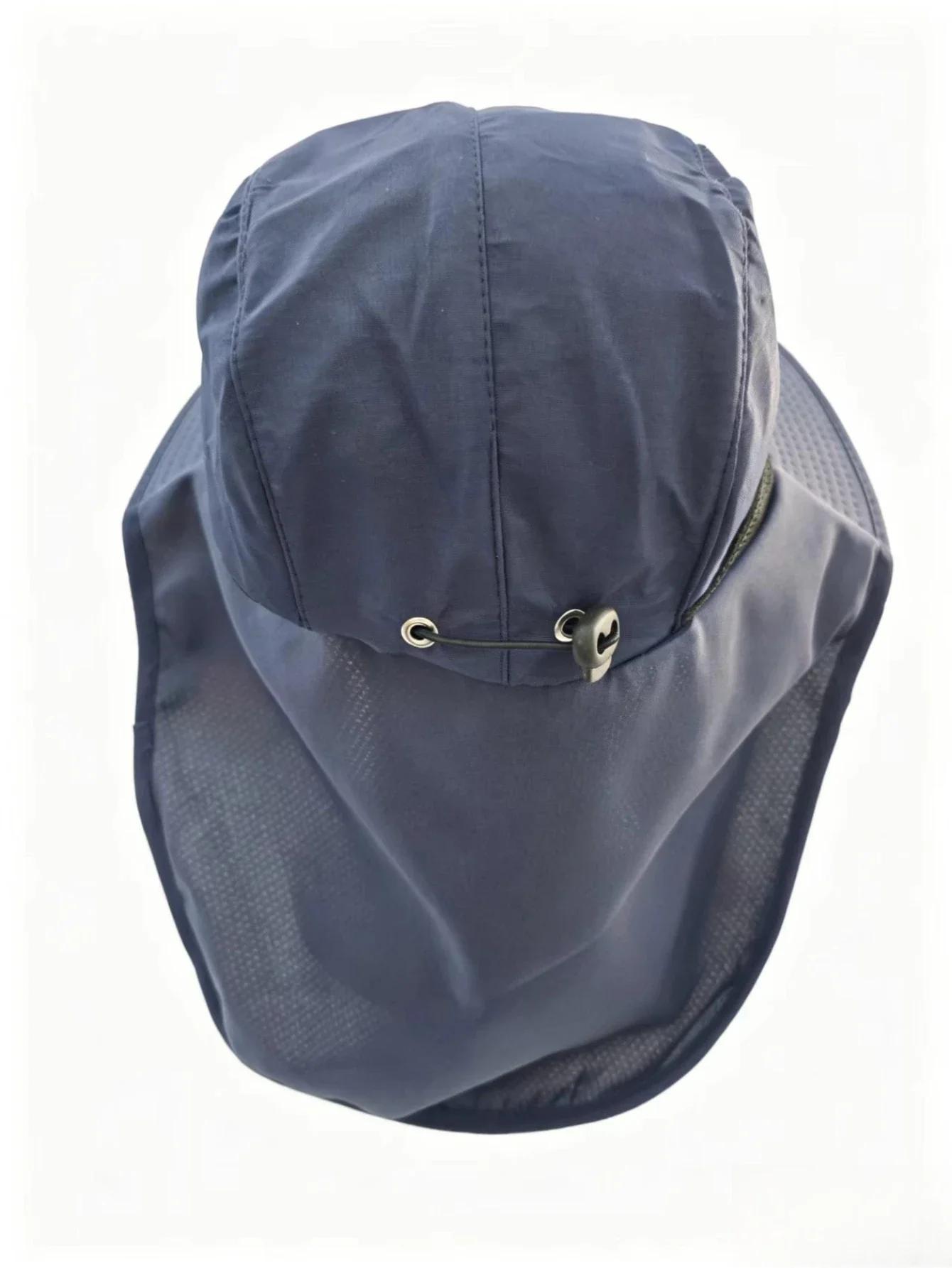 Chapeau pêcheur anti-vent séchage rapide avec rabat nuque - Protection UV pour activités outdoor