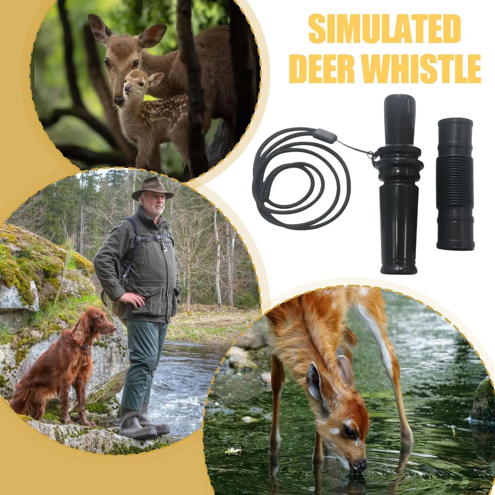 Grunter appel de cerf avec vocalisations - Appât de chasseur portable pour équipement de chasse complet