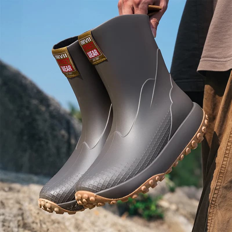 Chaussures de pêche légères homme 2026 imperméables caoutchouc durable anti-dérapantes extérieur - Bottes pluie pêche