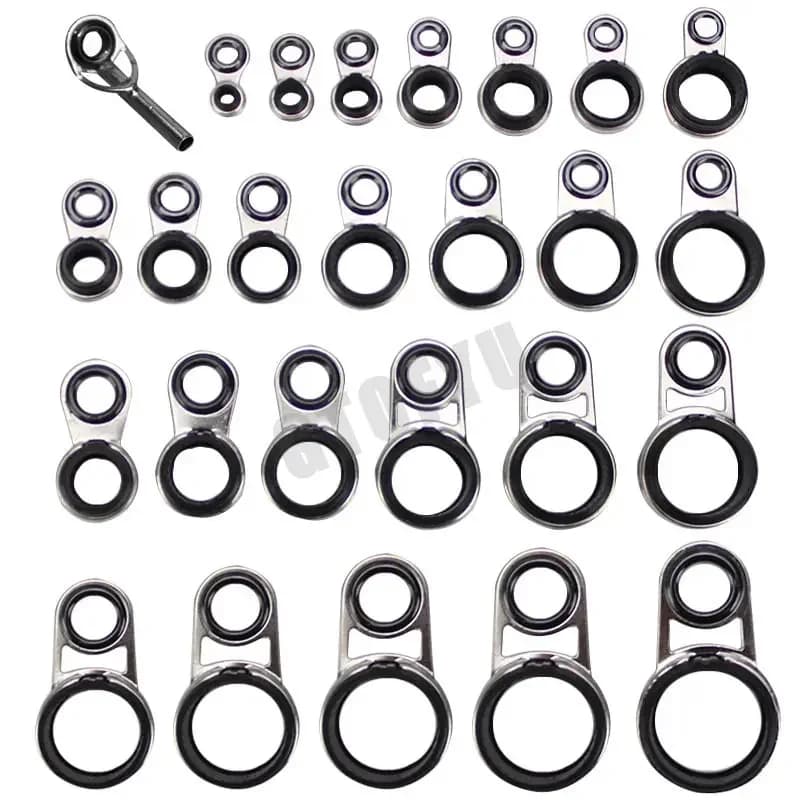 Anneaux guides réparation canne pêche roche diamètre 2-12mm set complet mer fil boucle