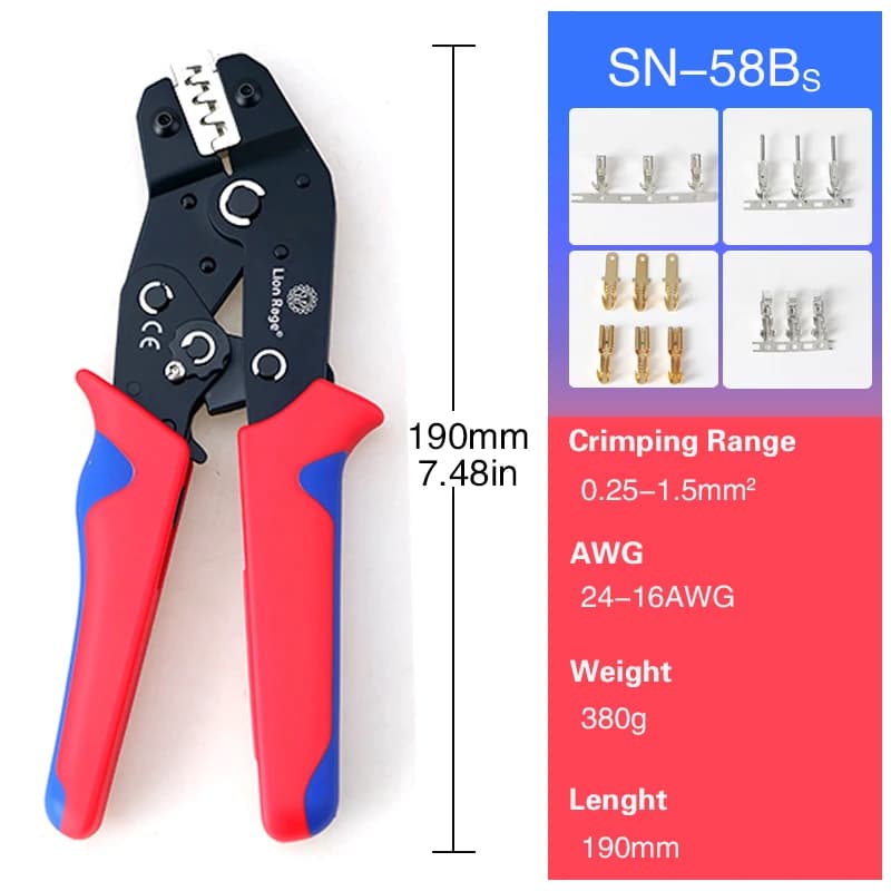 Pinces de sertissage professionnelles SN-58B - Outil gain de temps pour bornes Dupont équipements pêche