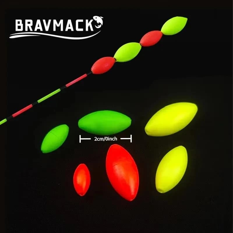50 flotteurs de pêche en mousse olive haute qualité - Accessoires ligne spacieux pour pêche précise