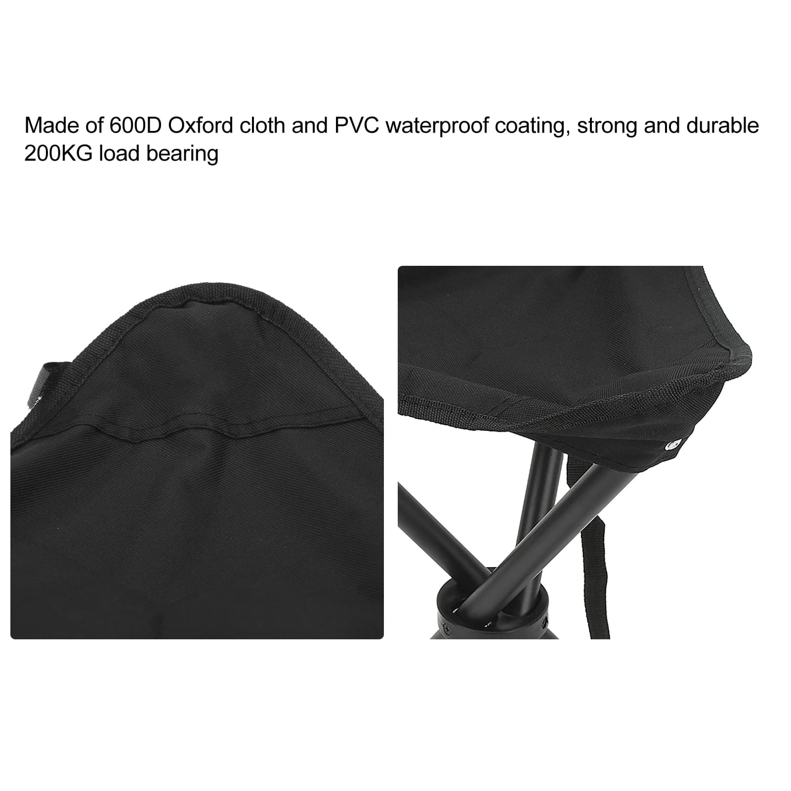 Tabouret trépied pliant 200kg charge antidérapant stable portable pêche camping pique-nique