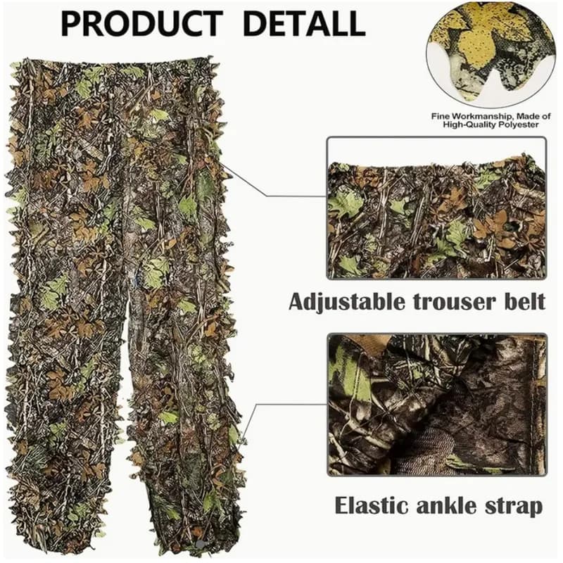 Combinaison camouflage 3D pêche - Tenue polyvalente saisons pêche photographie