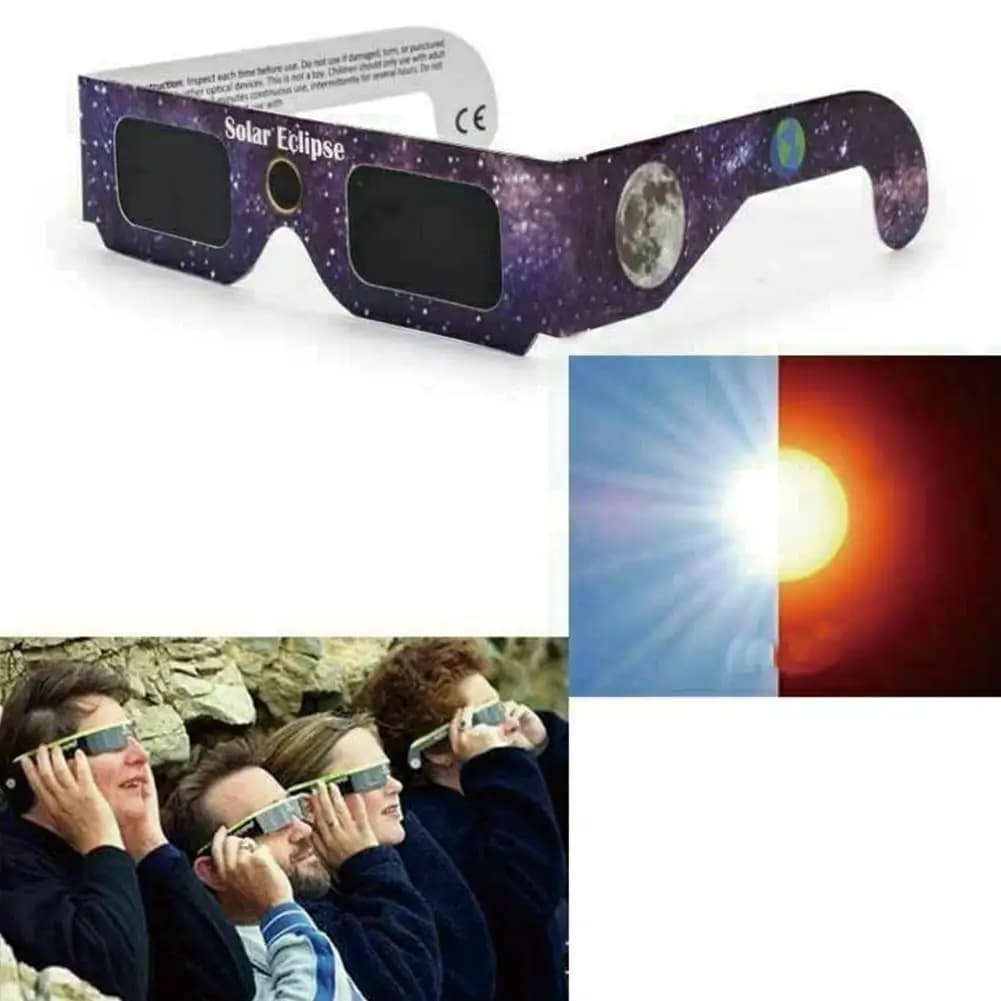Lunettes papier éclipse solaire anti-UV protection yeux observation astronomie pêche