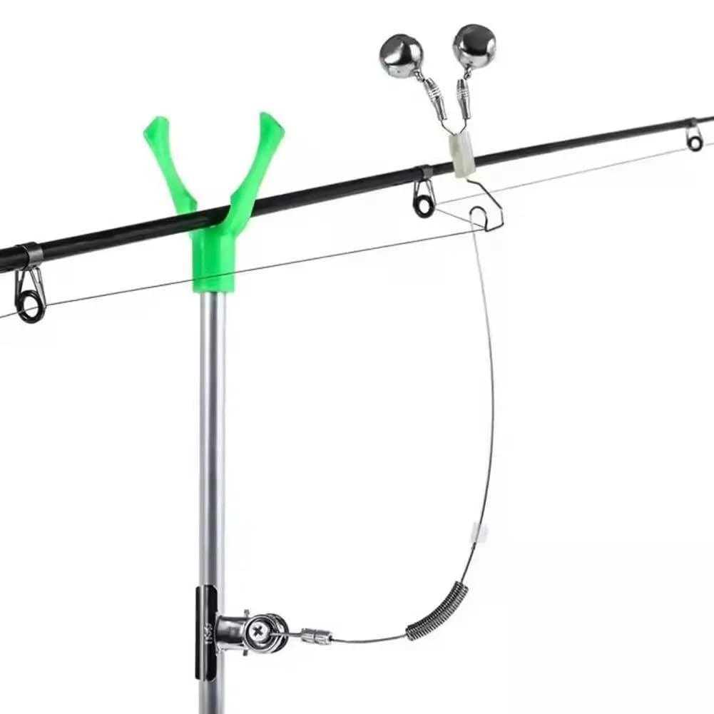 Alarme de touche double cloches en acier inox anti-corrosion pour pêche à la carpe nocturne