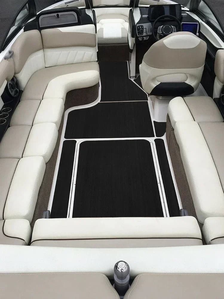 Tapis de pont EVA antidérapant 2400x600mm pour bateau kayak yacht revêtement auto-adhésif surface moelleuse et monochrome