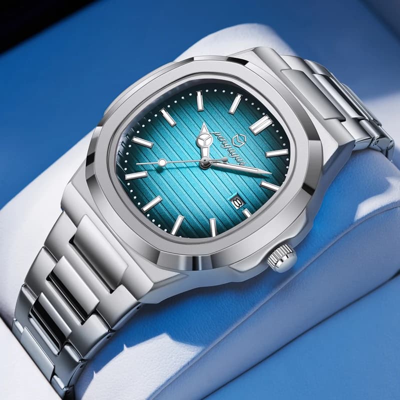 Montre militaire homme luxe 2026 étanche luminescente date semaine acier inoxydable boîte cadeau