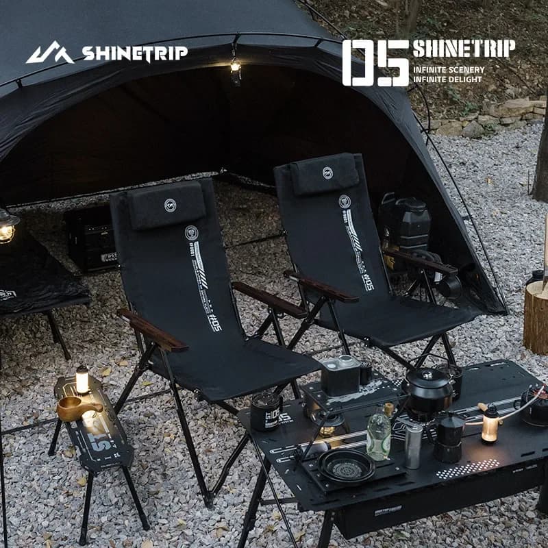 Chaise camping pliante portable ShineTrip Série 5 réglable - Siège bureau sieste pêche pique-nique déjeuner