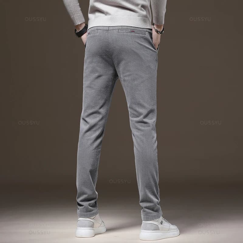 Pantalon cargo stretch MINGYU homme - Coupe slim coton épais pêche automne hiver