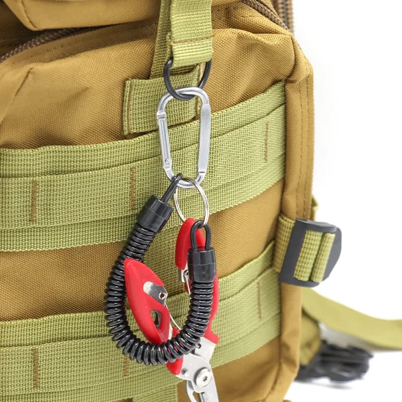Lanyard de pêche 5 pièces rétractable élastique avec mousqueton pour clés et téléphone anti-perte