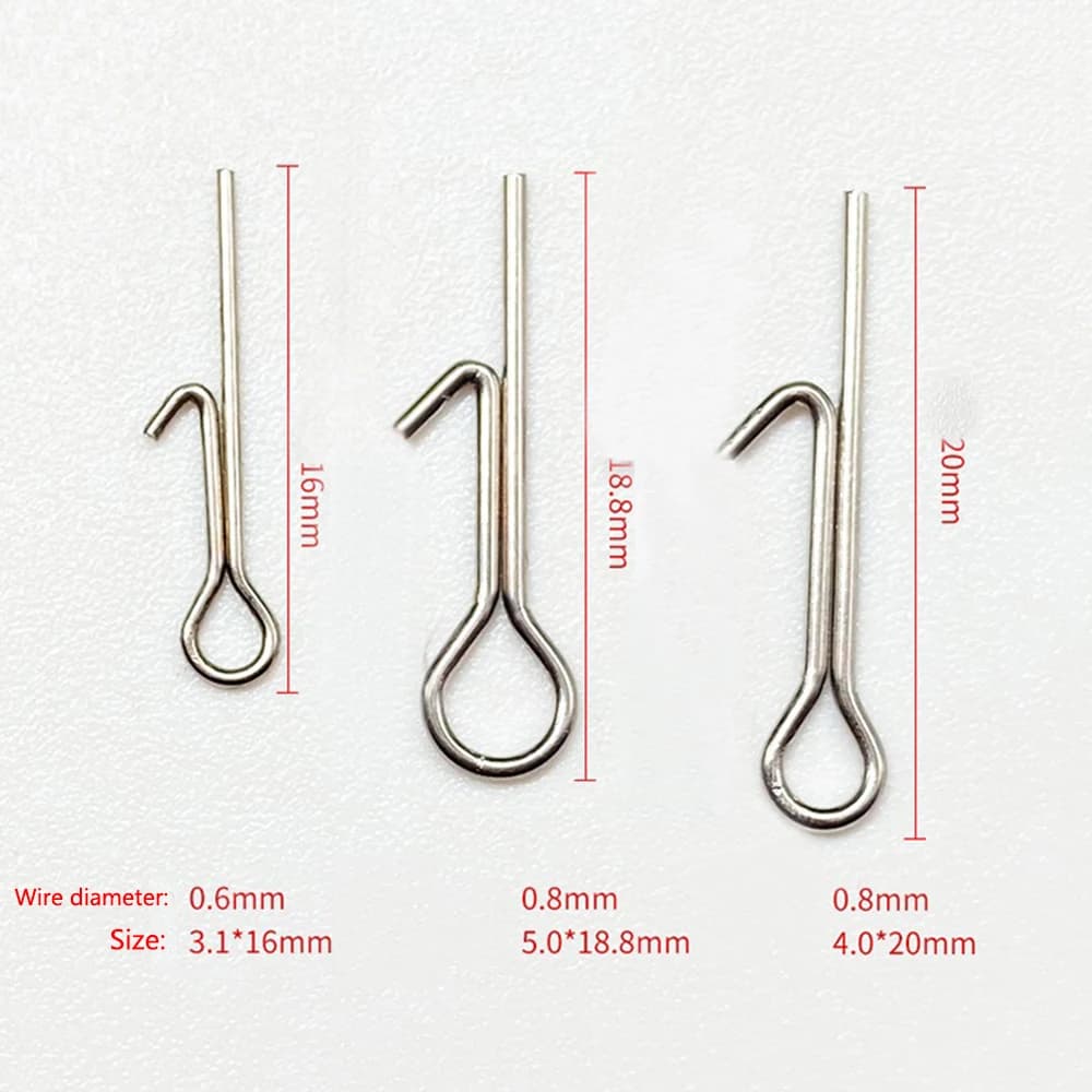Hameçons avec aiguille et émerillon pour appâts souples pêche à la carpe, pack de 10 30 50 pièces