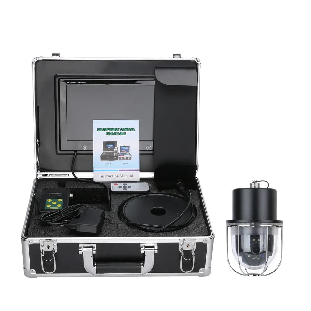 Caméra sous-marine pêche 9 pouces DVR IP68 20 LEDs rotative 360° détecteur poissons 20m/50m/100m
