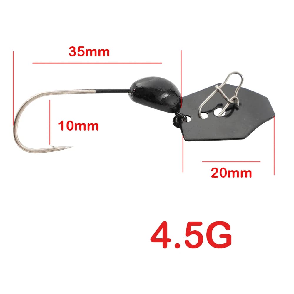 Hameçon jig head avec spinner 4.5g pour leurre souple DIY - tête plombée pour pêche aux leurres