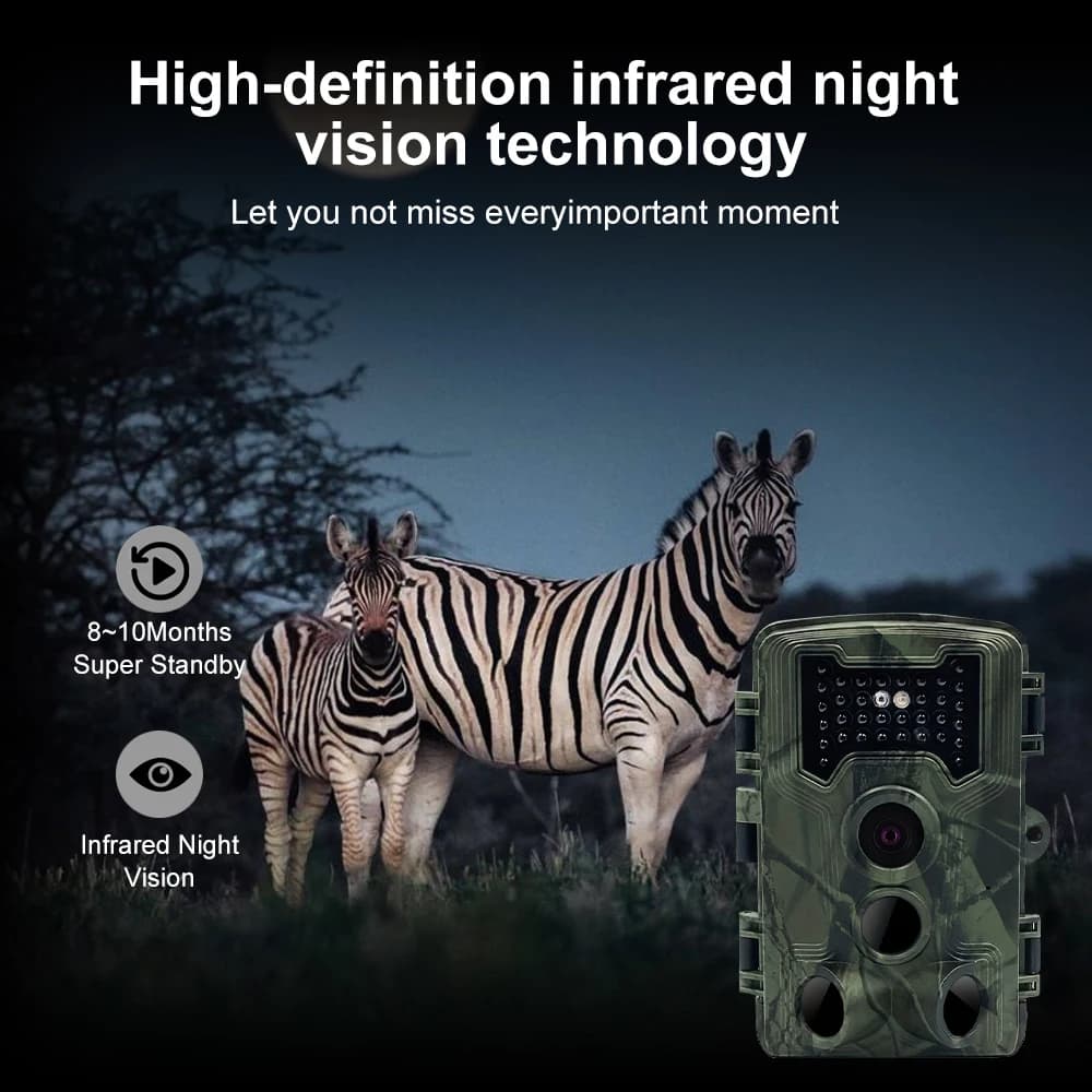 Mini caméra de piste chasse 36MP 1080P - Vision nocturne détection mouvement piège photo surveillance faune