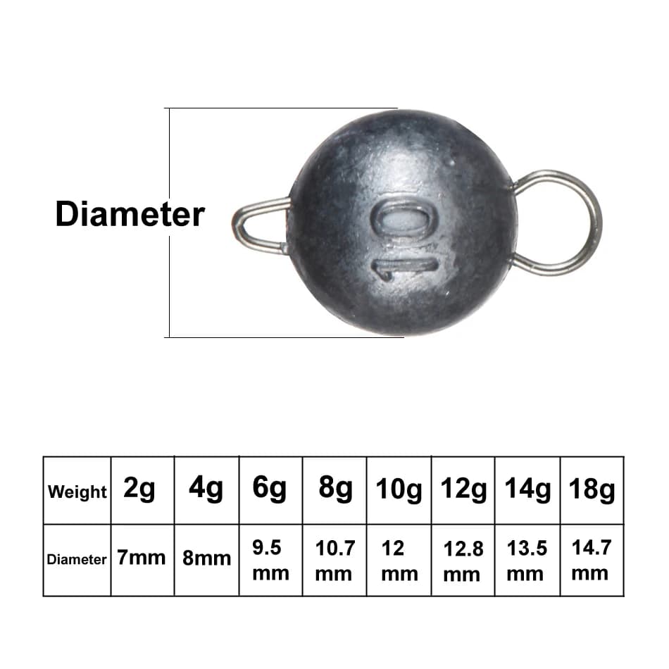 Plombs de pêche 5 pièces 2g-18g avec émerillon pour pêche en eau profonde et leurres