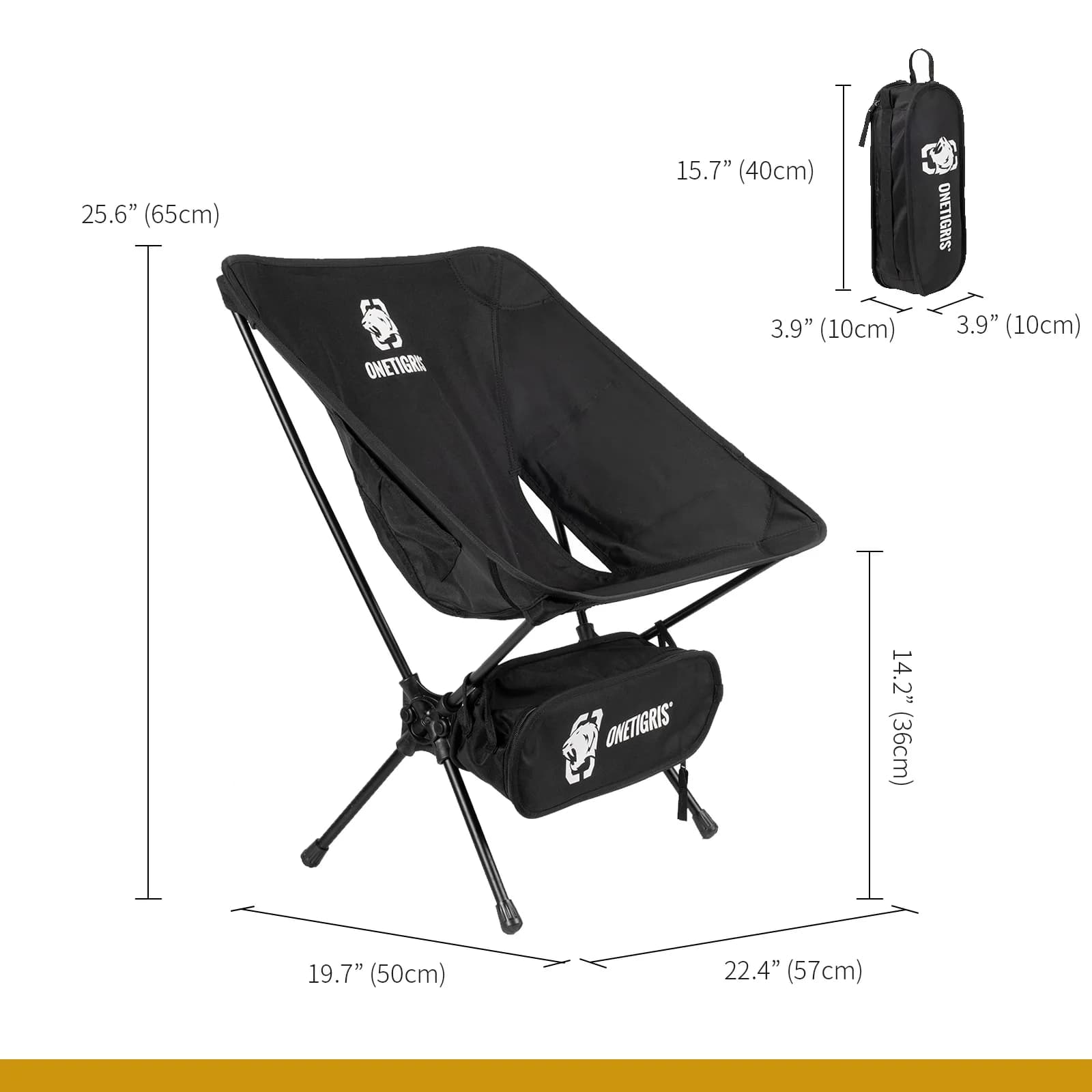 Chaise de camping ultralégère OneTigris - Chaise pliante portable pour randonnée pêche BBQ jardinage