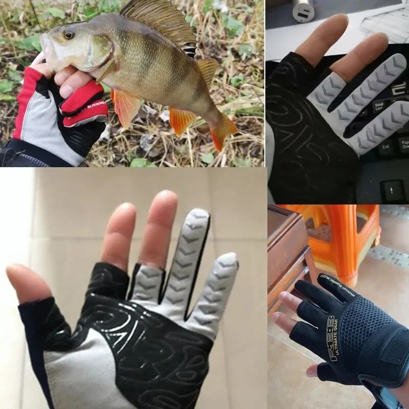 RBB Anti-slip Fishing Gloves Three Fingers Cut Supplies New Fishing Outdoor Spor
