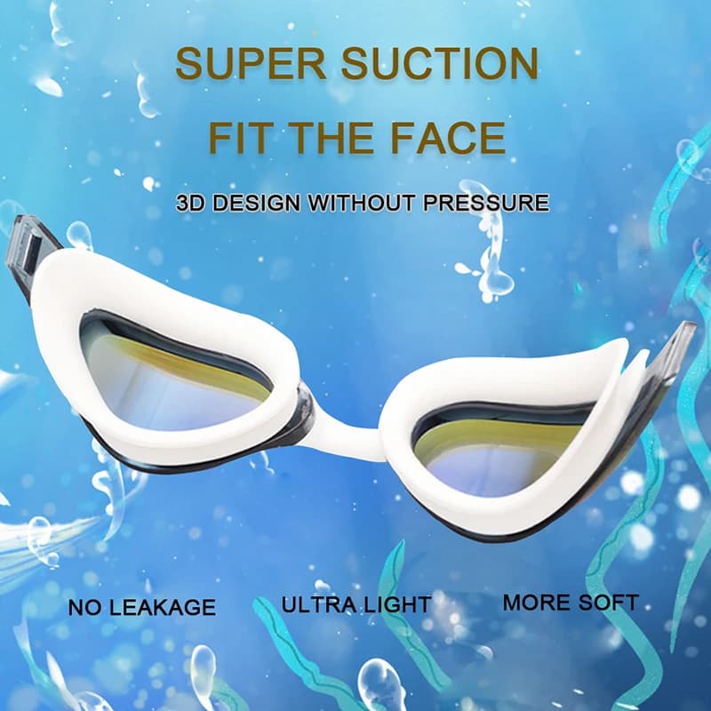 Lunettes de natation professionnelles anti-buée étanches protection UV course adulte