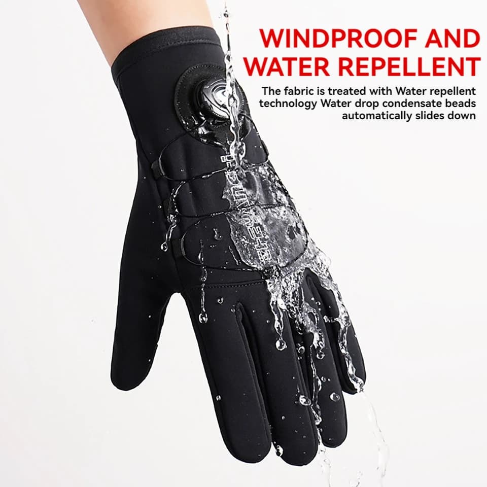 Gants hiver GTUBIKE homme femme épais - imperméables et coupe-vent - compatibles écran tactile - ski et vélo