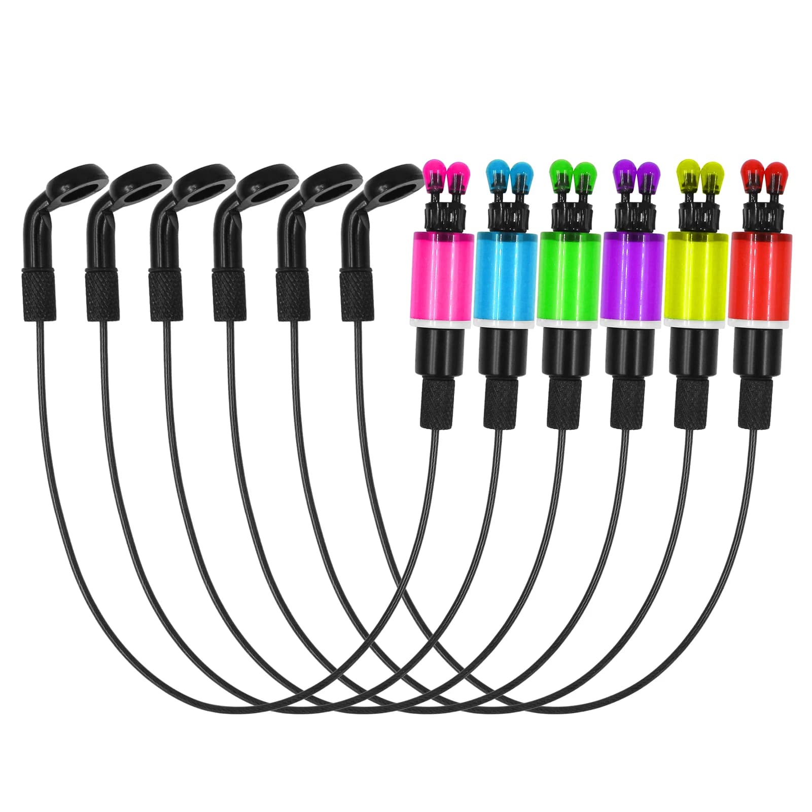 Bite Alarms Carp Fishing Hangers Bobbins Swingers Indicators avec Chaîne Acier 4 Couleurs pour Pêche à la Carpe