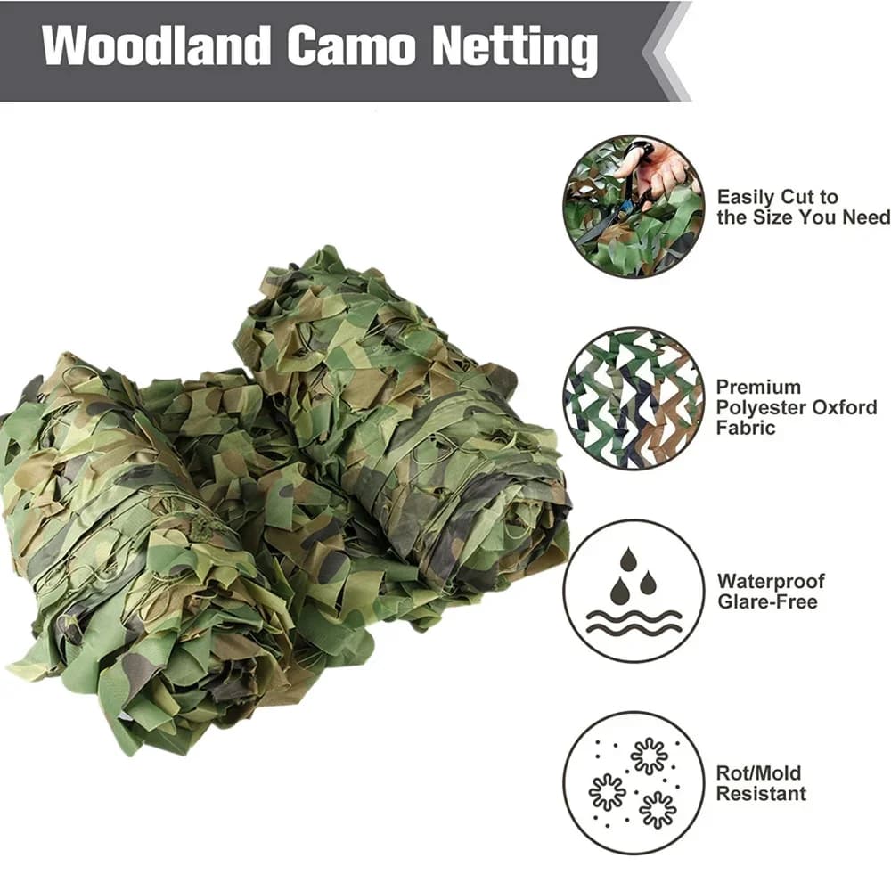 Filet camouflage pêche 10x1.5m - Protection discrète pour poste de pêche et observation