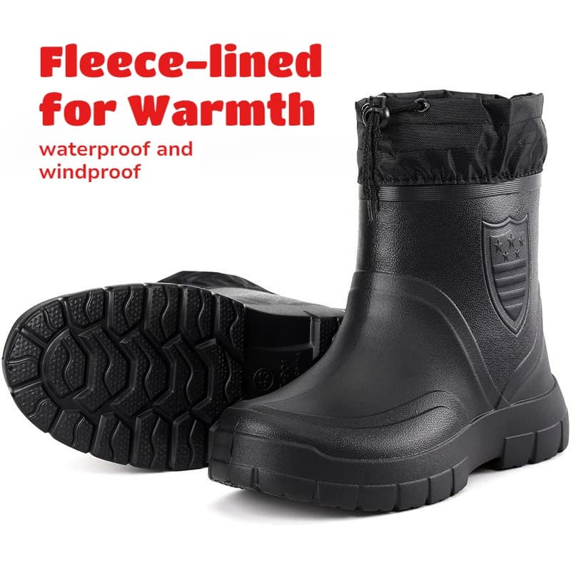 Bottes pluie automne hiver mode coton basse polaire légères imperméables anti-vent anti-dérapantes chaudes