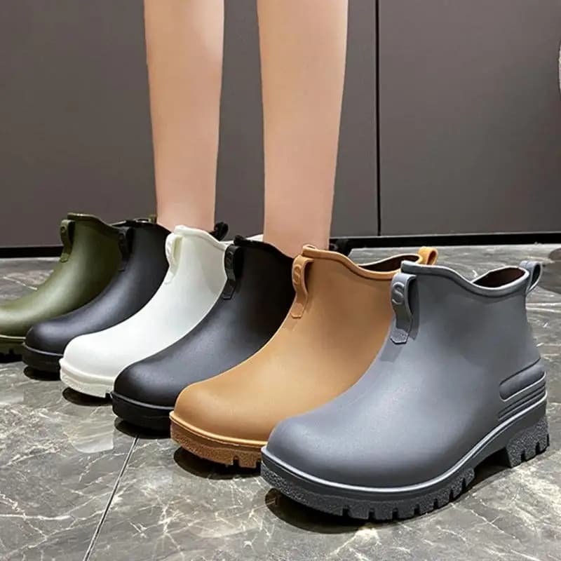 Chaussures pluie cheville R7UE respirantes - Bottes pêche mode antidérapantes imperméables légères
