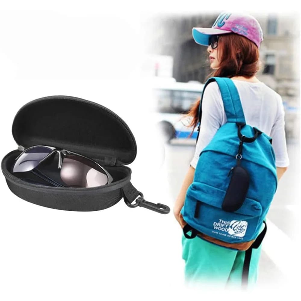 Étui rigide lunettes de natation avec clip - Boîtier zippé portable pour équipement aquatique