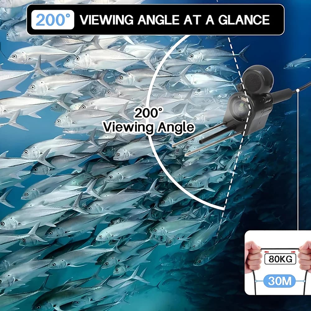 Caméra de pêche sous-marine HD 5 pouces étanche avec vision nocturne et enregistrement vidéo