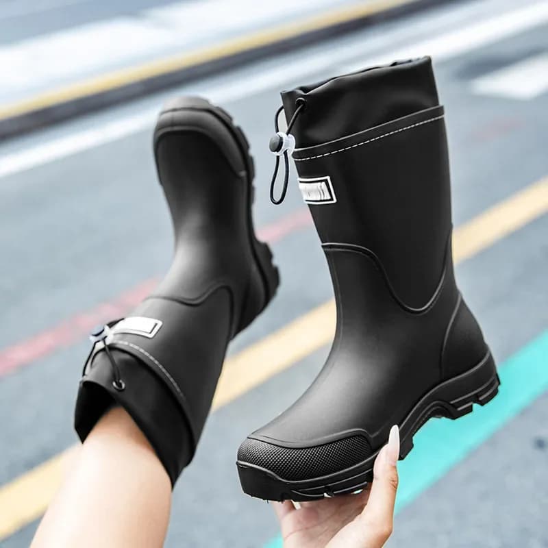 Bottes de pluie homme mi-mollet nouvelle mode outdoor antidérapantes légères imperméables tendance