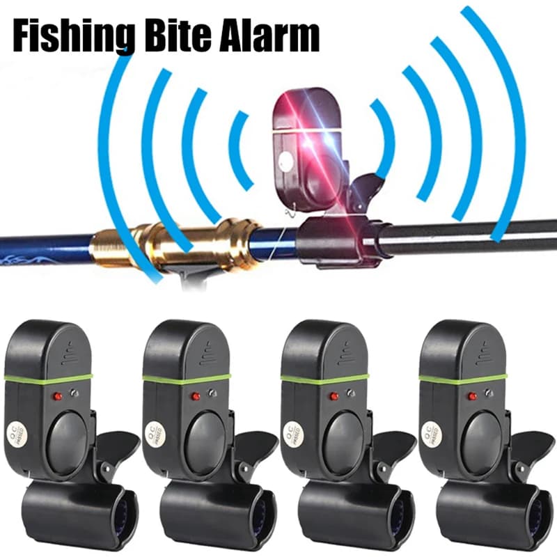 Alarme de touche pêche détecteur morsure poisson alerte sonore clochette LED indicateur clip canne à pêche buzzer