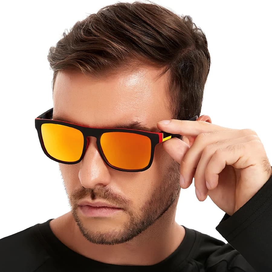 Lunettes de soleil carrées tendance pour hommes et femmes - Conduite, pêche, randonnée légères