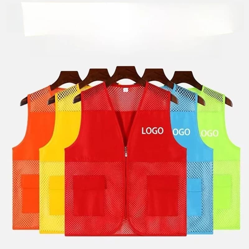 Gilet filet pêche réfléchissant respirant - Veste publicitaire été bénévole - Personnalisation logo pêche urbaine