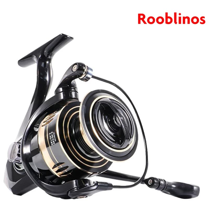 Moulinet spinning Rooblinos MG - Cadre métal frein haute vitesse pour pêche eau douce et mer fluide