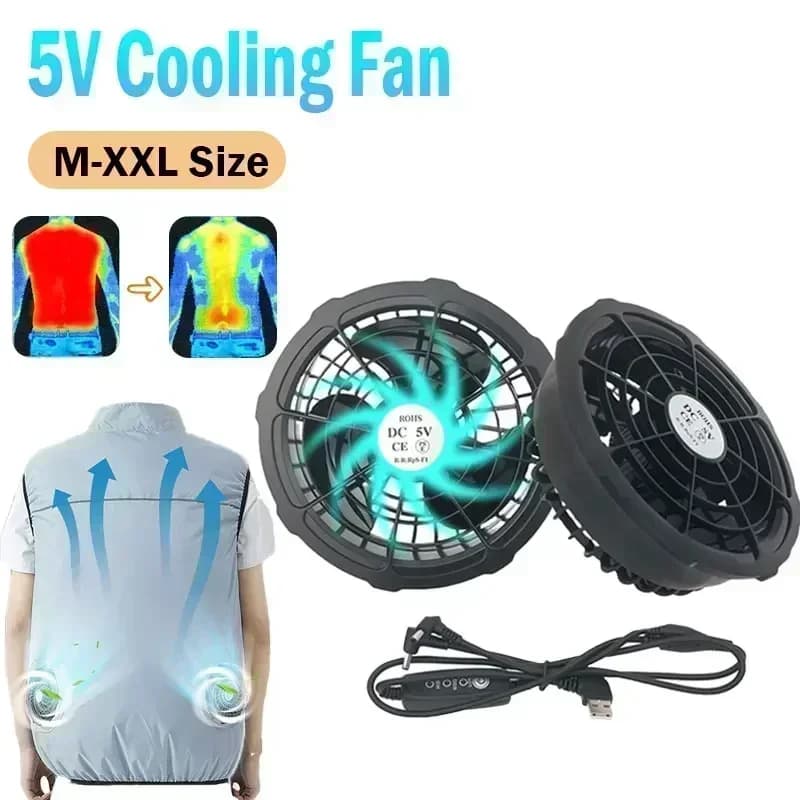 Veste rafraîchissante ventilée 5V pour pêche - 3 vitesses ajustables - Vêtement climatisé été travail