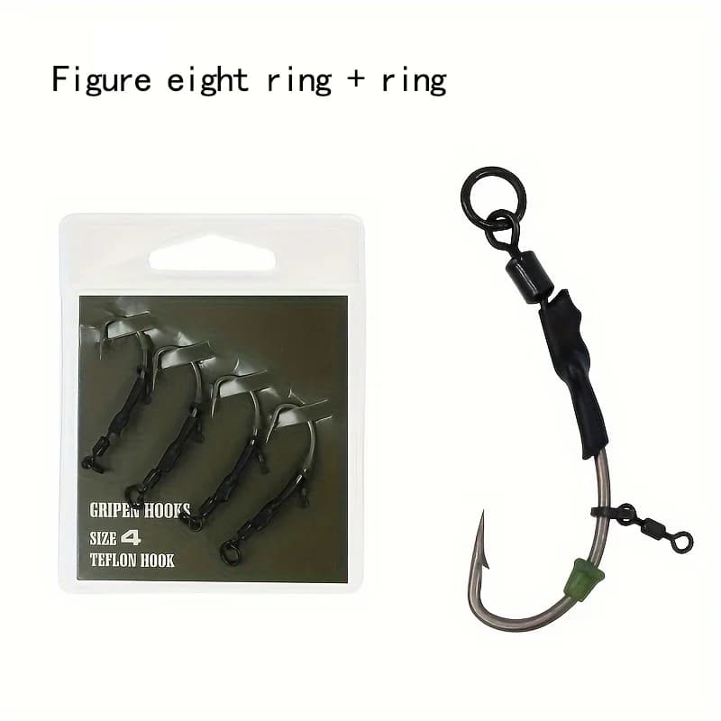 Montages Carp Ready Tied 8PCS Ronnie Rig Hook Links Hair Combi Chod Rig pour Carpe de 2# à 8#