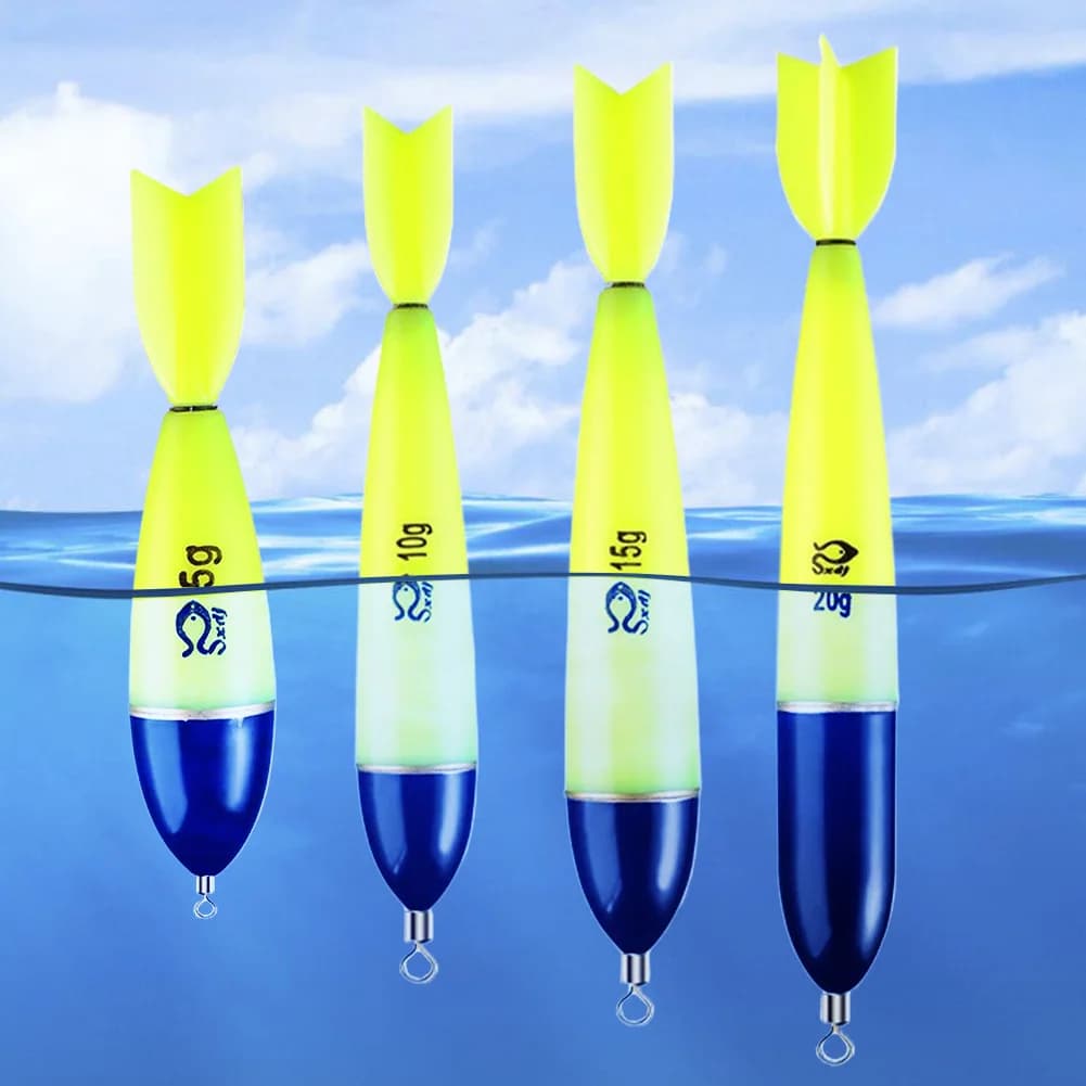 Flotteurs lumineux pour pêche nocturne - 1 à 5 pièces bobbers fluorescents mer océan pêche rocheuse