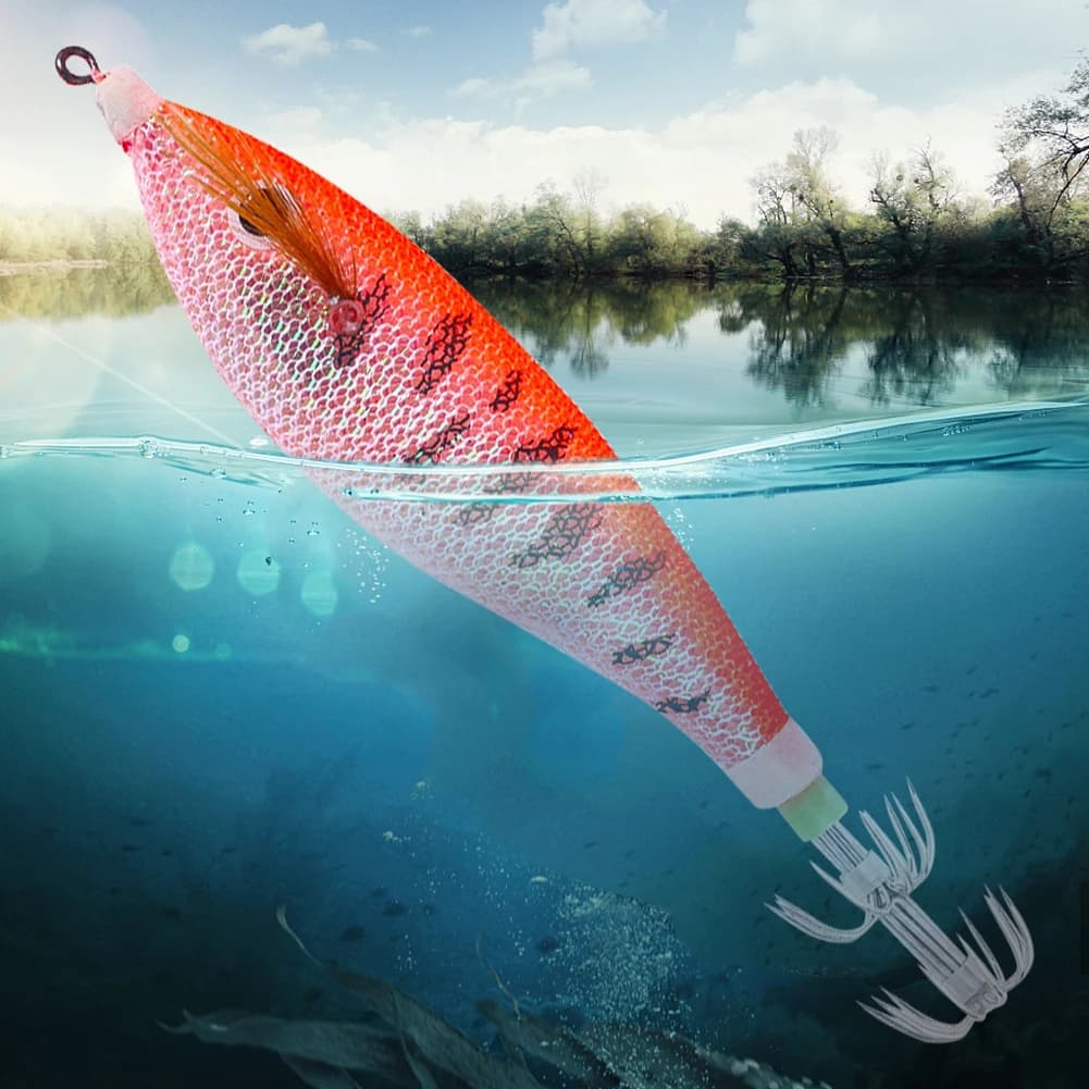 Hameçon calamar lumineux 11cm/13.4g - Leurre crevette poulpe seiche - Plomb pêche nocturne