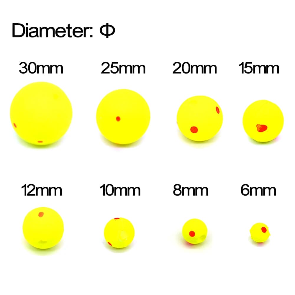 20Pcs flotteurs pêche boules EPS ultra-légères jaunes - accessoires flottabilité pour appâts