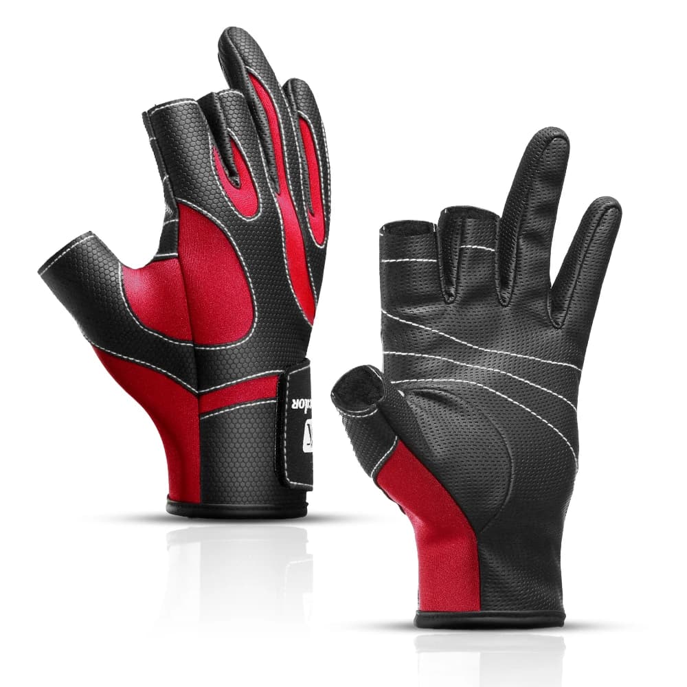 Gants de pêche trois doigts Outdoor Exposed homme femme antidérapants pour vélo et sports nautiques