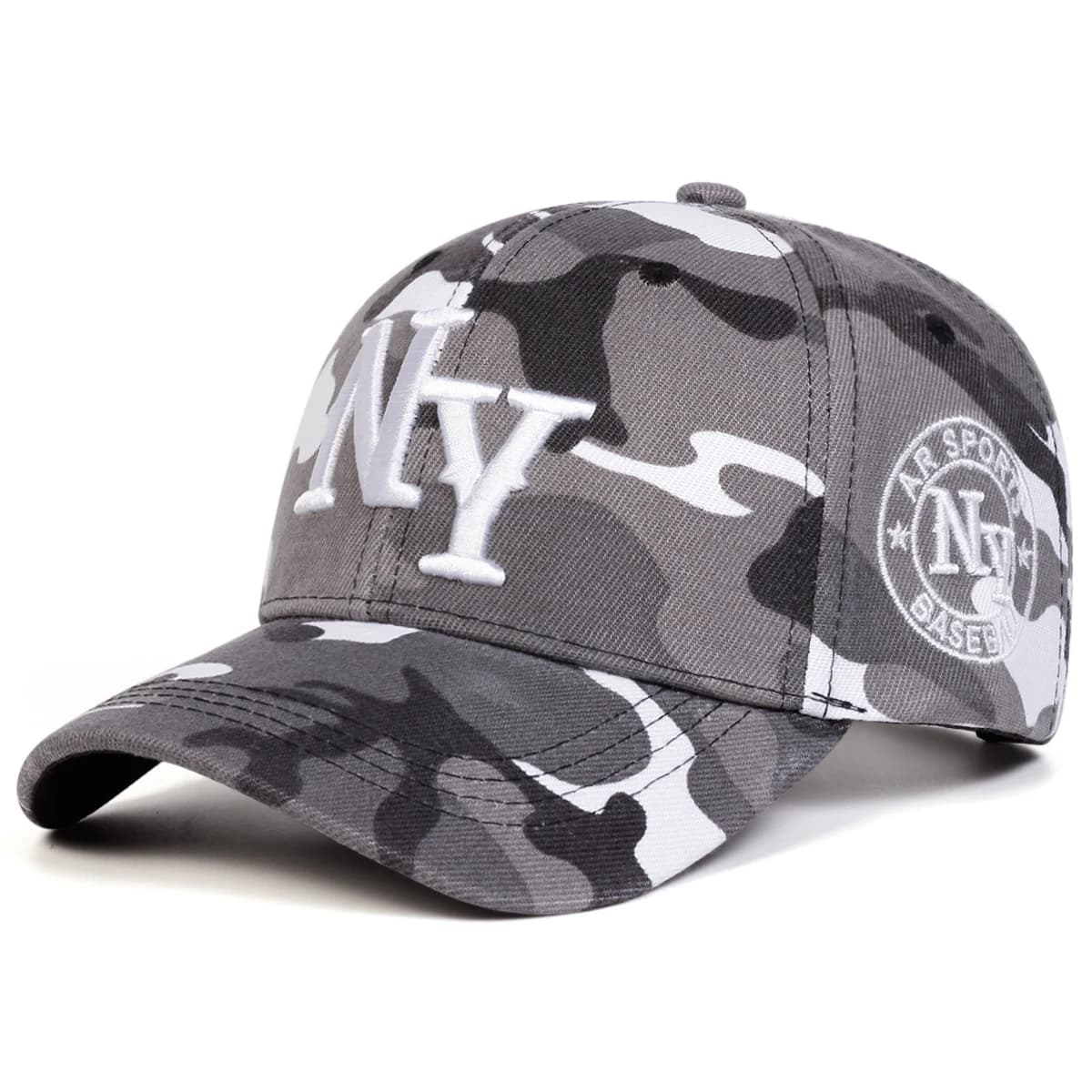 Casquette baseball camouflage NY brodée unisexe réglable printemps automne pêche outdoor