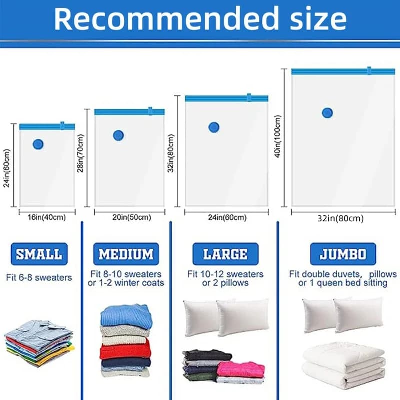 Kit sacs vide compression pompe rangement vêtements pêche équipement voyage accessoires