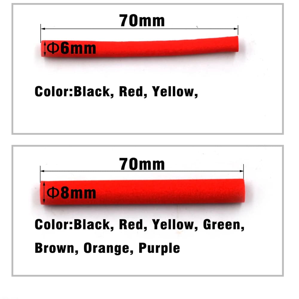 10 bâtonnets mousse EVA MNFT pour montages carp fishing - Flotteurs cylindres 6mm et 8mm