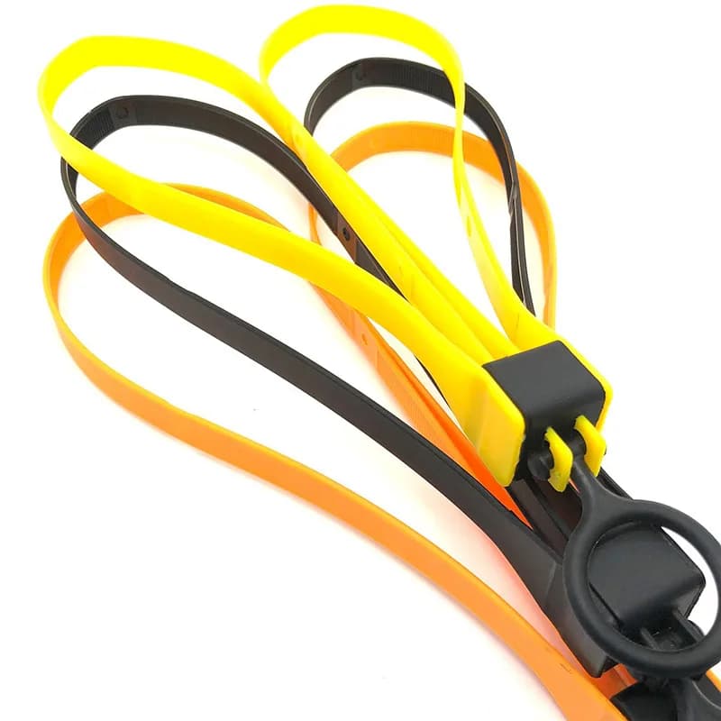 Sangles plastique attaches pêche réutilisables - Serre-câbles décoratifs jaune noir TMC sport