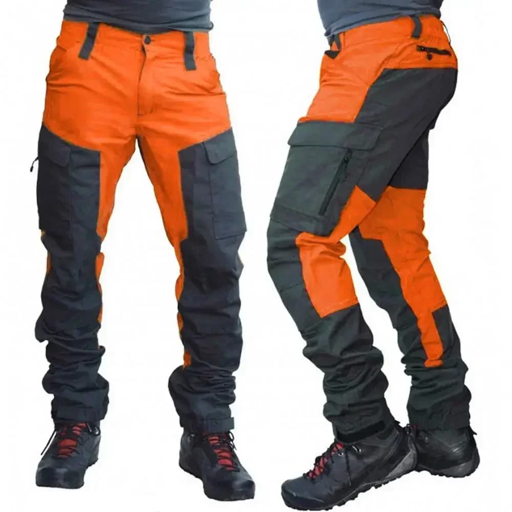Pantalon cargo slim printemps homme - Multi-poches patchwork - Pêche camping sport outdoor