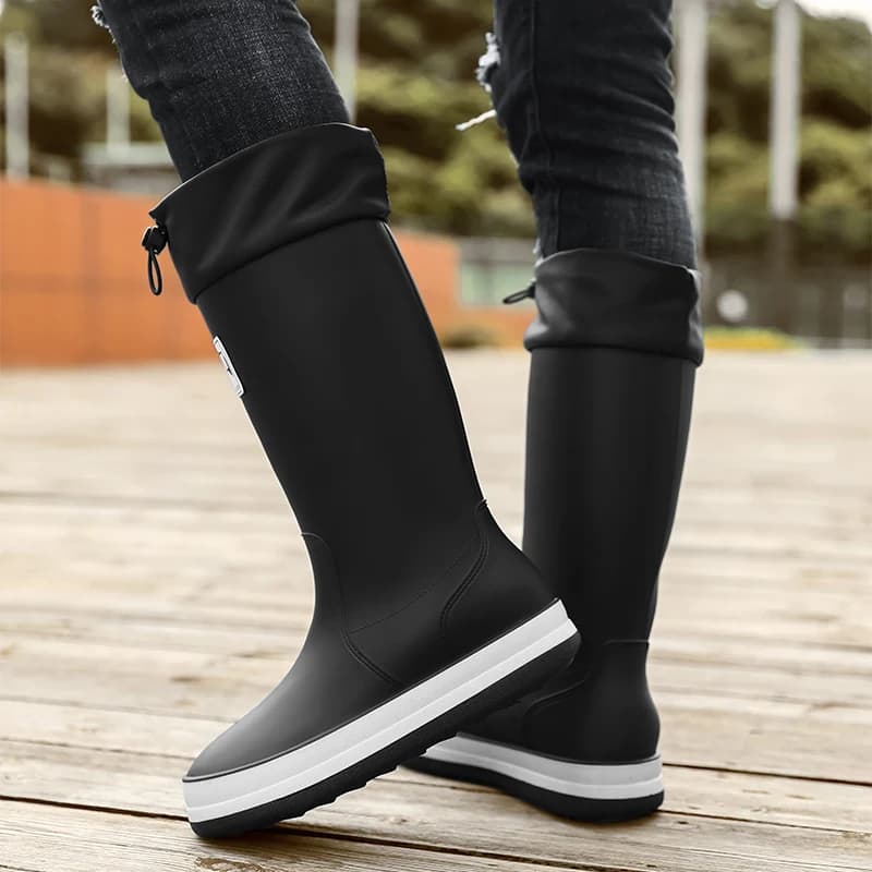 Bottes pluie hautes homme automne hiver étanches antidérapantes jardin travail outdoor chaussures aquatiques