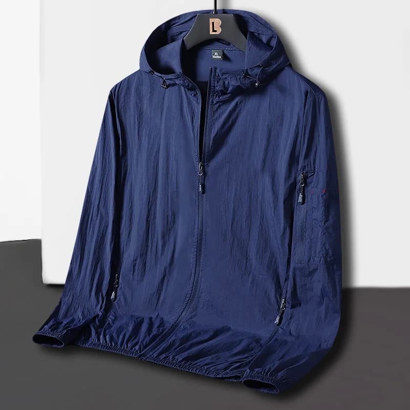 Veste de pêche zippée coréenne anti-UV pour hommes - Respirante, sèche rapide et coupe-vent pour sports
